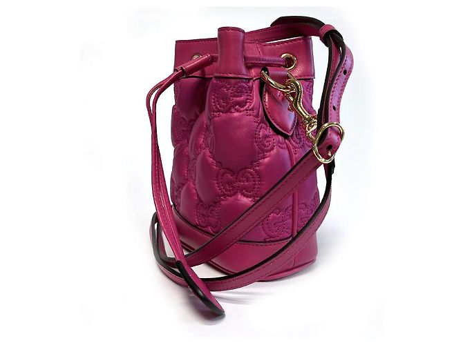 Gucci Borsa a secchiello GG Marmont matelassé piccola Rosa - vista 6