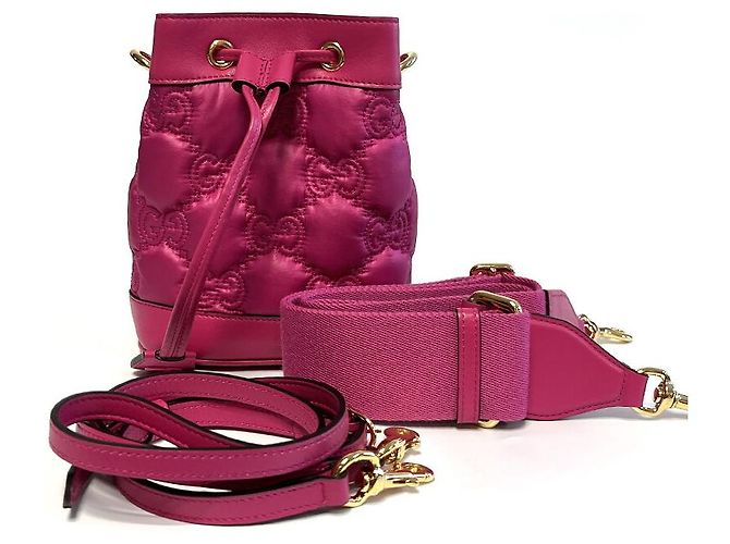 Gucci Borsa a secchiello GG Marmont matelassé piccola Rosa - vista 9