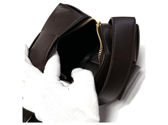 Borsa a tracolla mini Bottega Veneta marrone scuro - vista 13