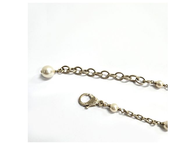 Chanel Collana di perle con logo CC a forma di cuore D'oro - vista 9