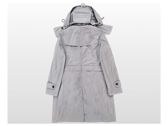 Burberry Abrigo Trench Balmoral de Tafetán con Capucha Brit FR Corea Plata - vista 3