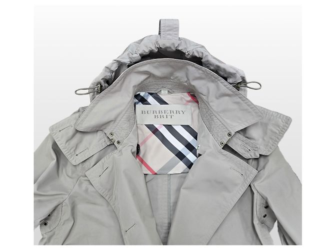 Burberry Abrigo Trench Balmoral de Tafetán con Capucha Brit FR Corea Plata - vista 4