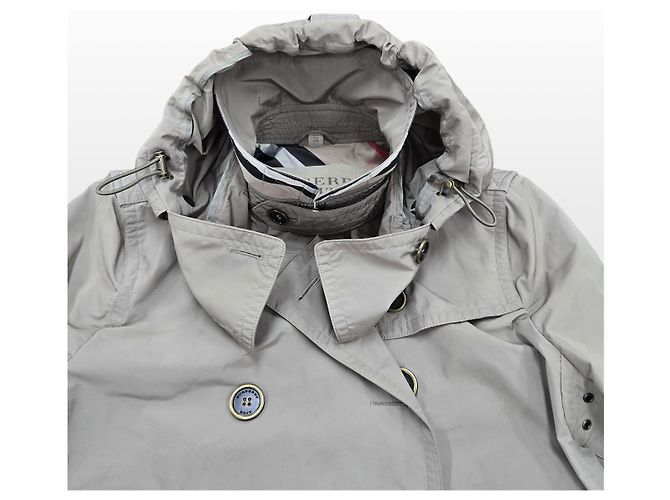 Burberry Abrigo Trench Balmoral de Tafetán con Capucha Brit FR Corea Plata - vista 5