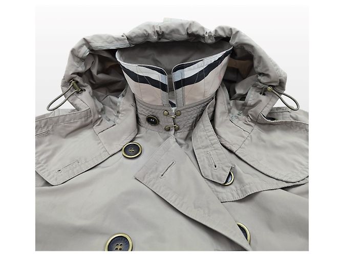 Burberry Abrigo Trench Balmoral de Tafetán con Capucha Brit FR Corea Plata - vista 6