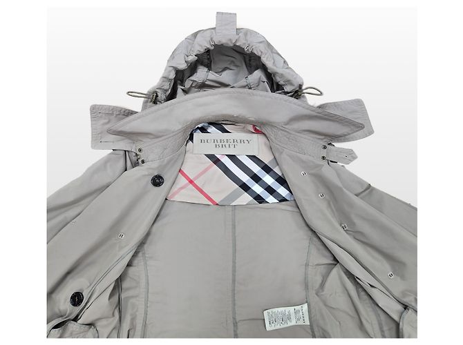 Burberry Abrigo Trench Balmoral de Tafetán con Capucha Brit FR Corea Plata - vista 7