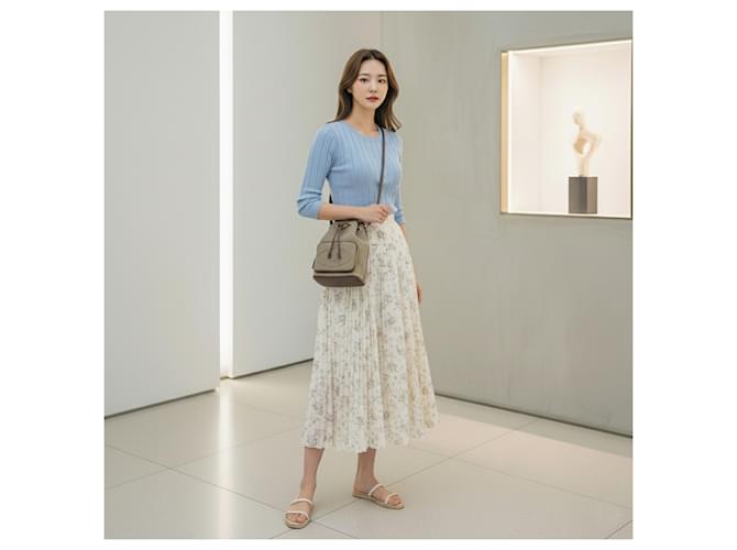 Prada Borsa a secchiello piccola in jacquard con logo Marrone - vista 10