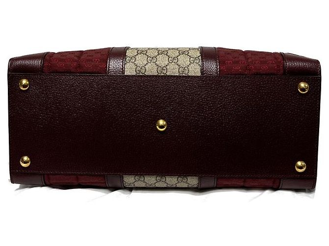 Gucci Borsa Tote Grande Ophidia Bordeaux Nero - vista 11