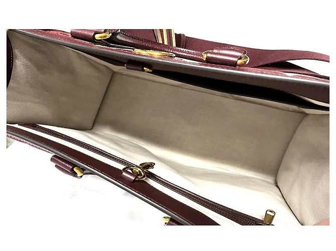Gucci Borsa Tote Grande Ophidia Bordeaux Nero - vista 12