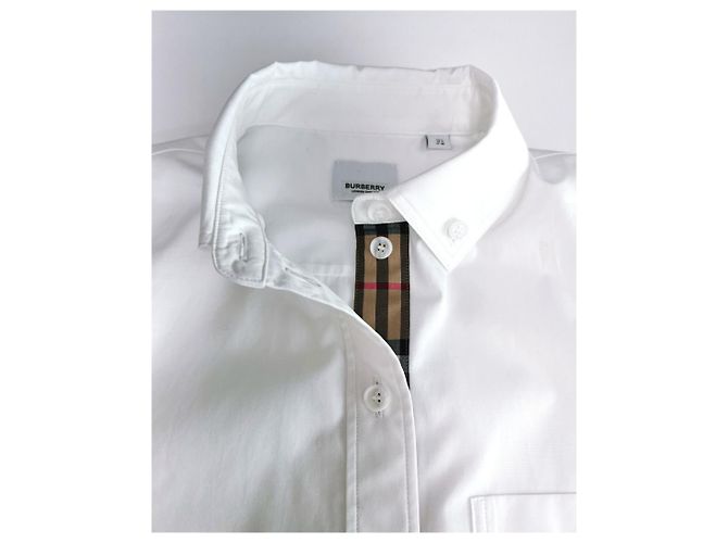 Burberry Camicia da Donna a Quadri LAPWING Bianco - vista 12