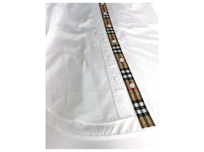Burberry Camicia da Donna a Quadri LAPWING Bianco - vista 13