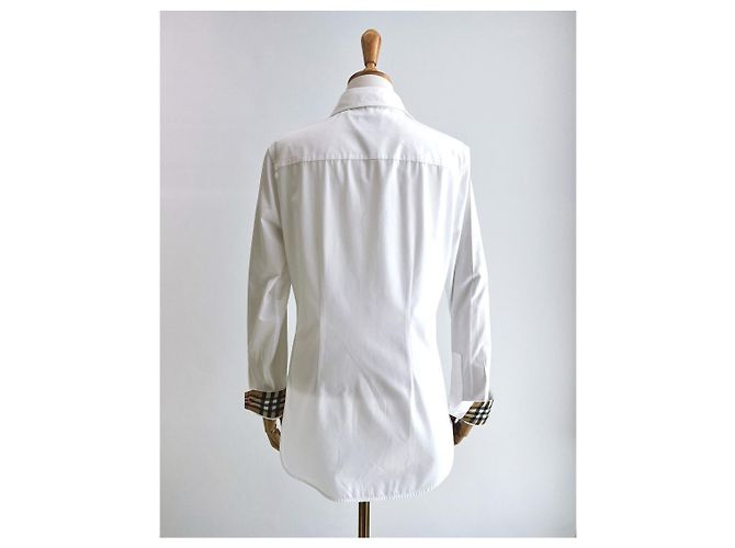 Burberry Camicia da Donna a Quadri LAPWING Bianco - vista 7