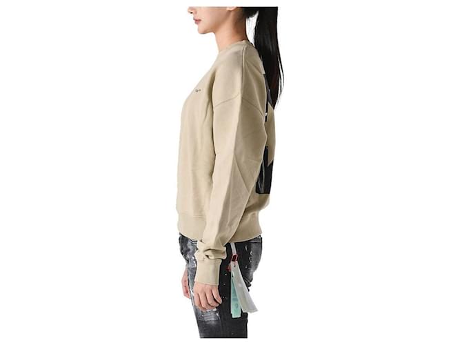 Off White Beige Sweatshirt mit Pfeil-Logo Orange - Ansicht 10