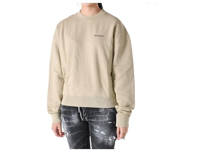 Off White Beige Sweatshirt mit Pfeil-Logo Orange - Ansicht 12