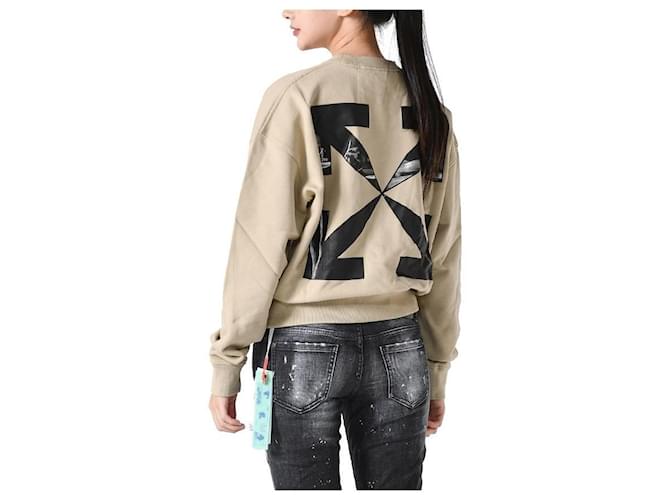 Off White Beige Sweatshirt mit Pfeil-Logo Orange - Ansicht 16