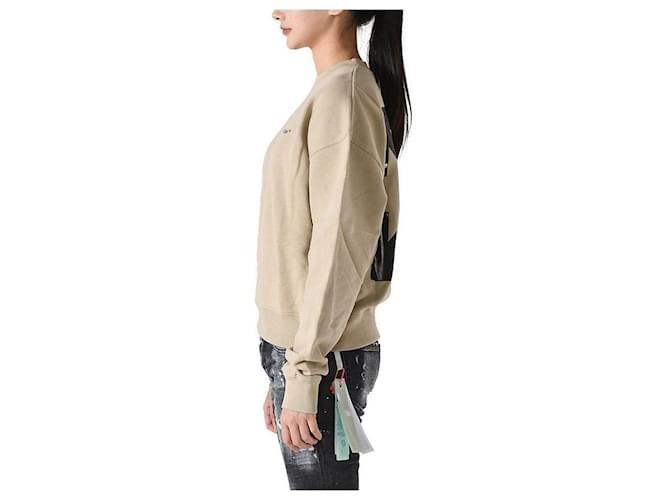 Off White Beige Sweatshirt mit Pfeil-Logo Orange - Ansicht 2
