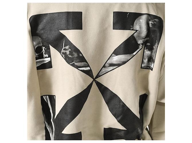 Off White Beige Sweatshirt mit Pfeil-Logo Orange - Ansicht 6