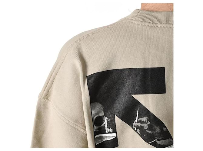 Off White Beige Sweatshirt mit Pfeil-Logo Orange - Ansicht 7