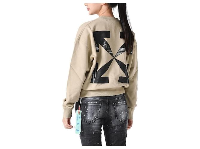 Off White Beige Sweatshirt mit Pfeil-Logo Orange - Ansicht 8