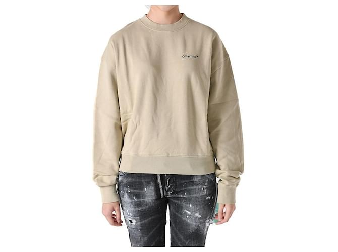 Off White Beige Sweatshirt mit Pfeil-Logo Orange - Ansicht 9