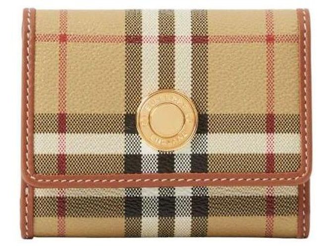 Burberry Billetera plegable pequeña de cuadros Castaño - vista 4