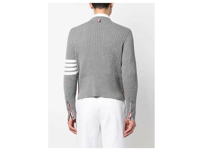 Thom Browne Pull en coton à côtes rayées pour bébé - vue 6