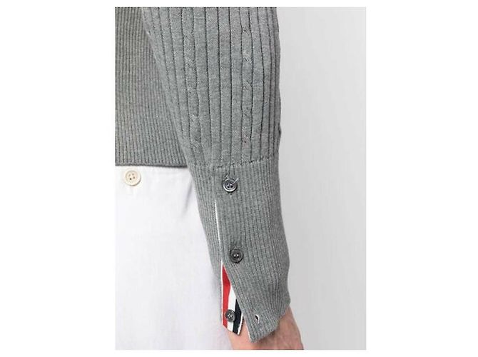 Thom Browne Pull en coton à côtes rayées pour bébé - vue 7