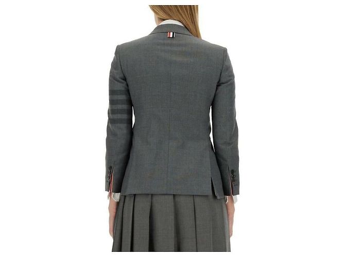 Thom Browne Giacca in flanella a righe Marrone - vista 6