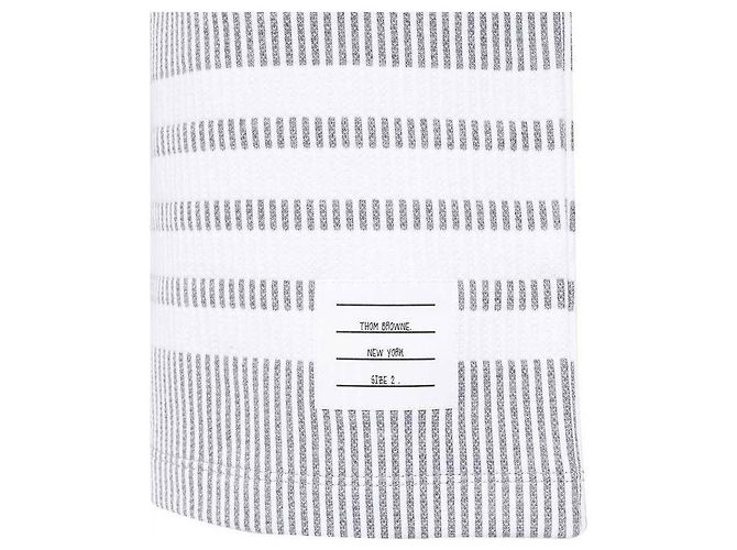 Thom Browne Shorts in seersucker di cotone a righe Loopback - vista 6
