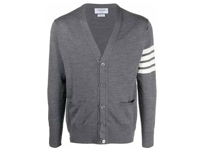 Thom Browne Bar Stripe Sustainable Wool Cardigan - view 4