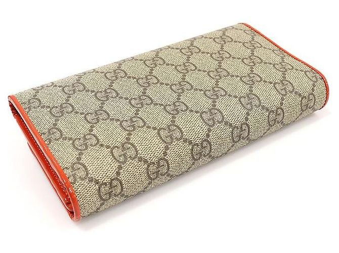 Gucci Cartera larga con cinta de acabado en PVC y logo GG en charol Castaño - vista 5