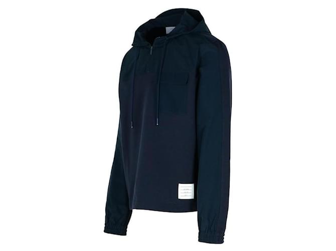 Thom Browne Ripstop- und Woll-Tech Milano Halbzip-Combo Blau - Ansicht 5