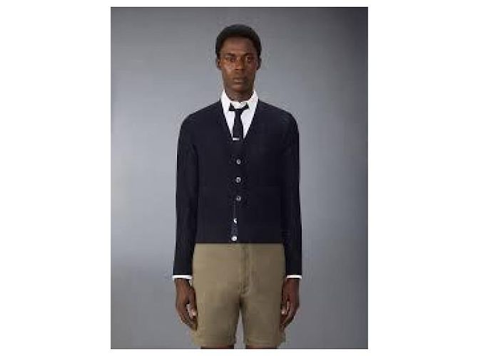 Thom Browne Cardigan aus Wollcrepe mit lockerer Passform Blau - Ansicht 4