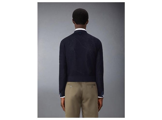 Thom Browne Cardigan aus Wollcrepe mit lockerer Passform Blau - Ansicht 5
