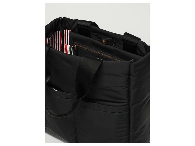 Thom Browne Tote en poly twill avec poches Noir - vue 8