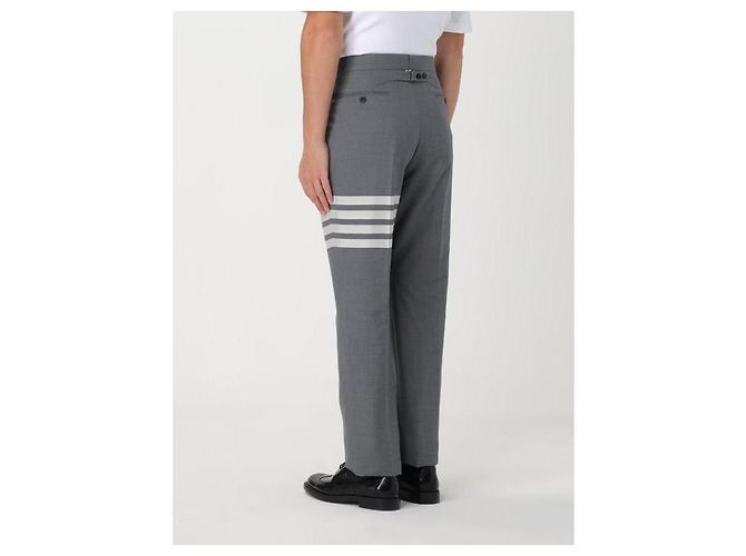 Thom Browne Pantaloni in lana a tessitura semplice Marrone - vista 6