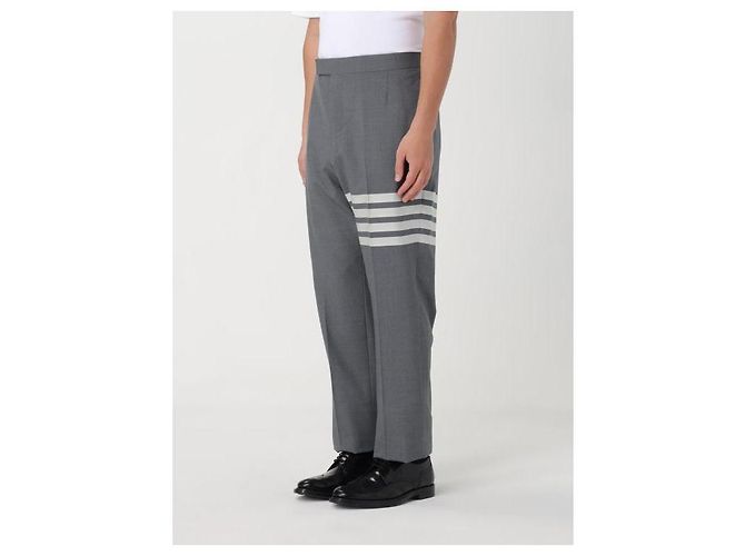 Thom Browne Pantaloni in lana a tessitura semplice Marrone - vista 7