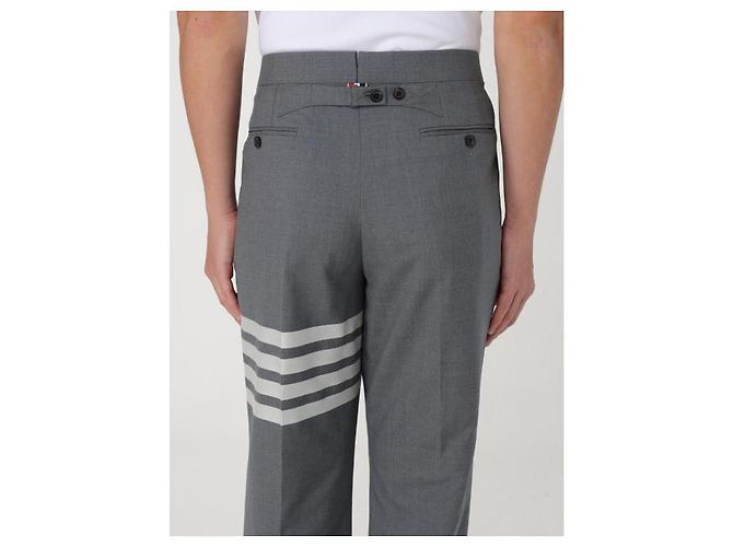 Thom Browne Pantaloni in lana a tessitura semplice Marrone - vista 8