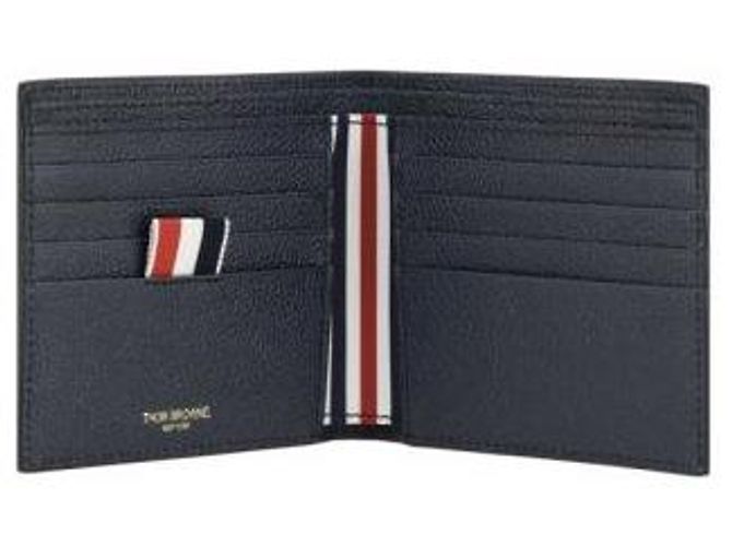 Thom Browne Pebble Grain Bifold Wallet Blue - view 6