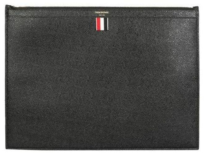 Thom Browne Portafolios grande de grano de guijarro Negro - vista 7