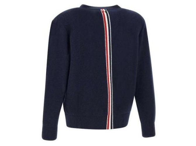 Thom Browne Cardigan in Piquet Lavato in Lana Merino - vista 12