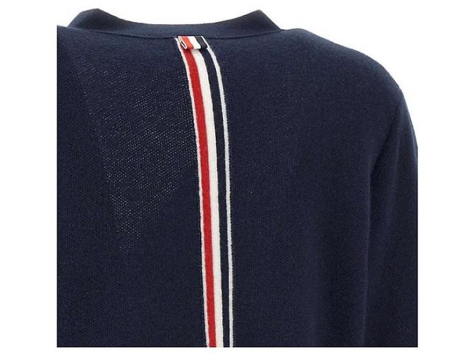 Thom Browne Cardigan in Piquet Lavato in Lana Merino - vista 13
