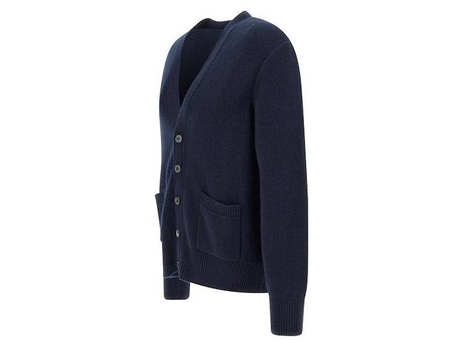 Thom Browne Cardigan in Piquet Lavato in Lana Merino - vista 5