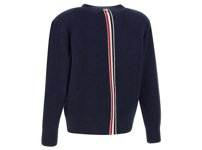 Thom Browne Cardigan in Piquet Lavato in Lana Merino - vista 6