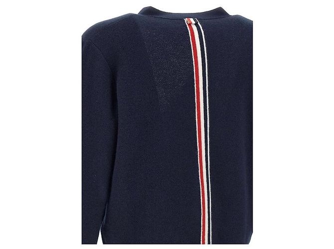 Thom Browne Cardigan in Piquet Lavato in Lana Merino - vista 8
