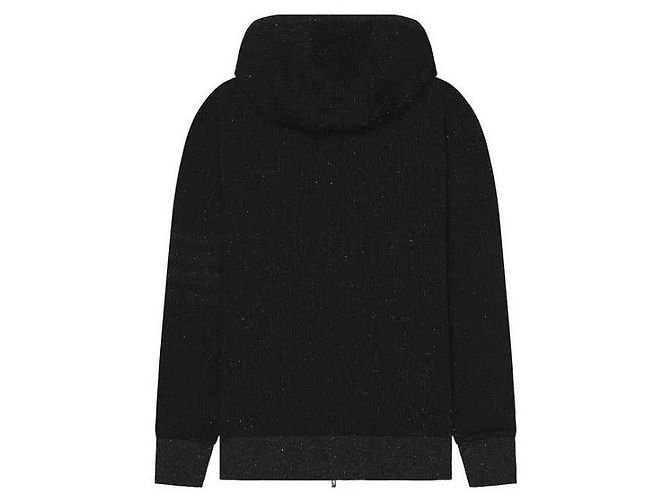 Thom Browne Bar Loopback Seda Capuz com Zíper Preto - vista 5