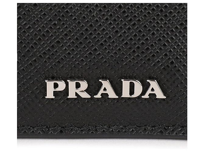 Prada Saffiano Leather Card Holder Blue - view 9
