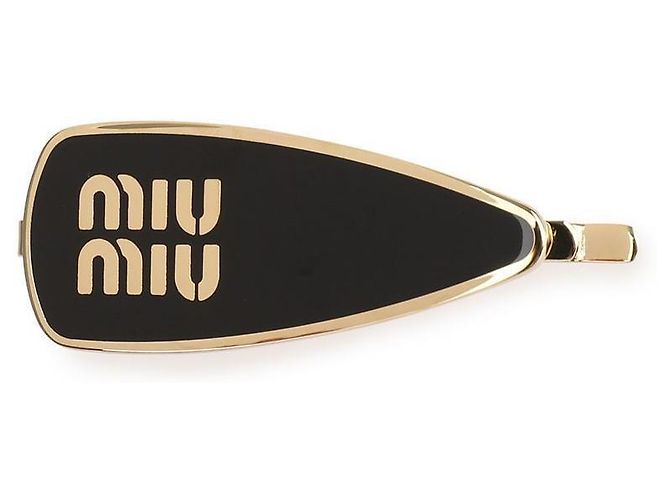 Miu Miu Fermaglio per capelli in metallo smaltato Nero - vista 3