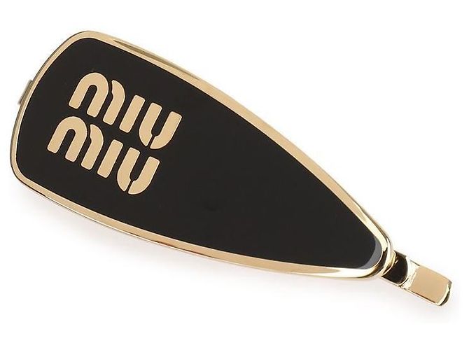 Miu Miu Fermaglio per capelli in metallo smaltato Nero - vista 4
