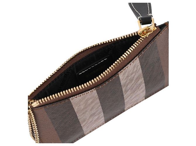 Burberry Check Strap Card Case Brown - view 8