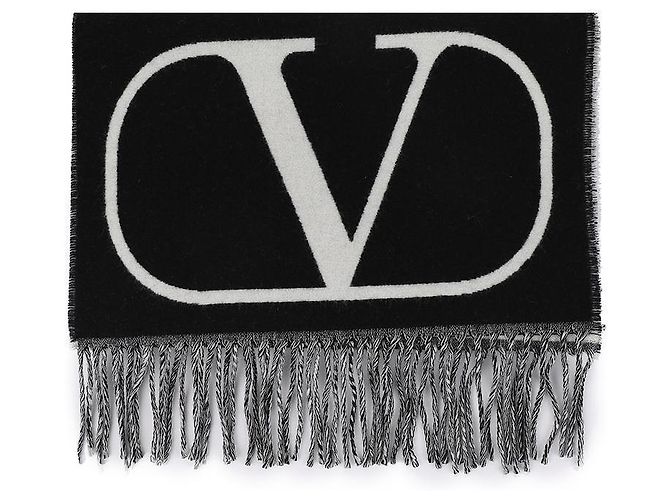 Valentino Sciarpa da uomo in misto lana Nero - vista 5